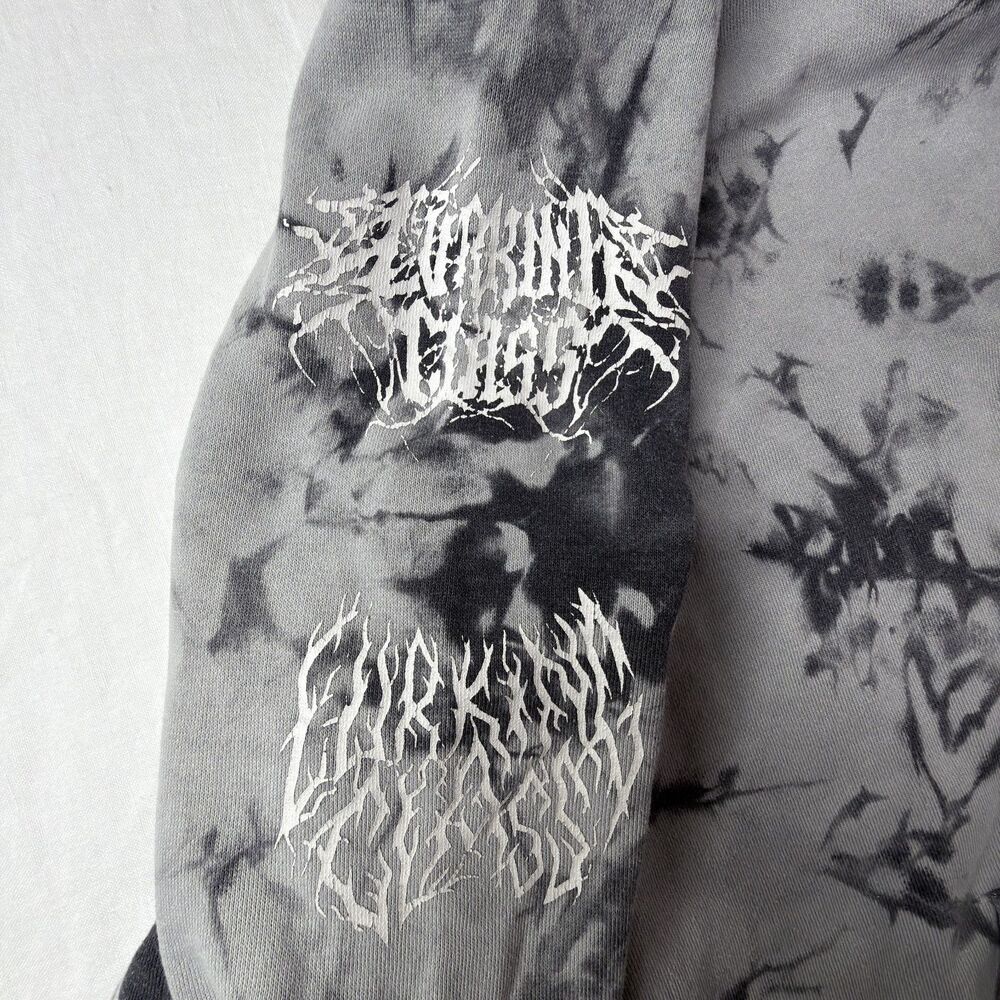 lurking class hoodie med/lg gray back tie dye skull graphic streetwear skater - Picture 8 of 11